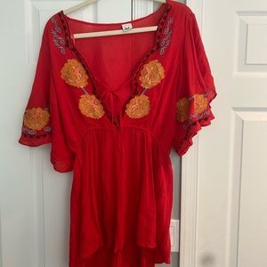 Selfie Leslie Red Romper